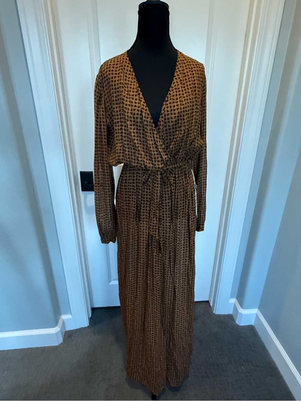 Pink Memories Italy Clover Print Viscose Maxi Dress NWT Size IT 38 Y13